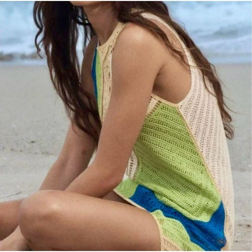 Zara Multicolor Knit Midi Dress